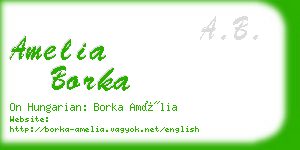 amelia borka business card